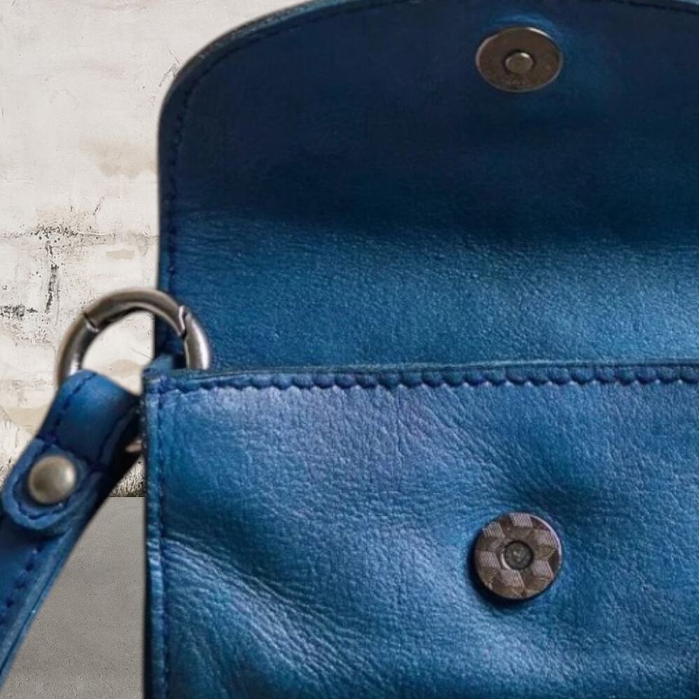Free People Blue Leather Clutch Wristlet - Picture 6 of 7